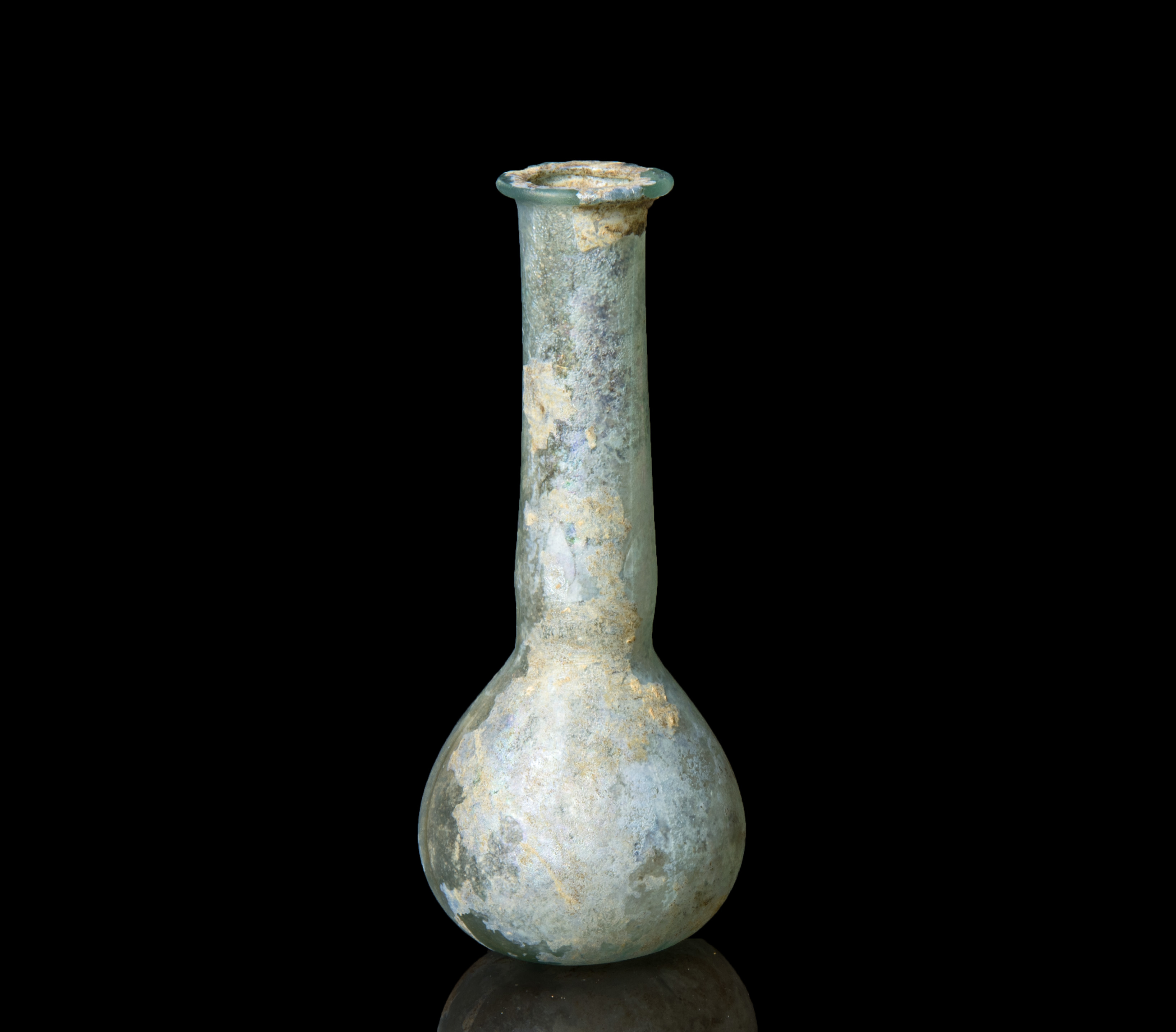 Ancient Roman Glass Unguents Bottle with Iridescence Antiquities 5